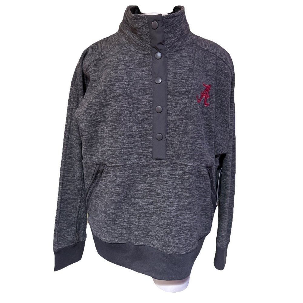 NEW Alabama Crimson Tide 1/2 Snap Fleece Pullover Jacket Women's Colosseum M